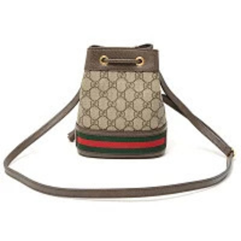 Gucci Brown GG Bag Baguette Ophidia Leather